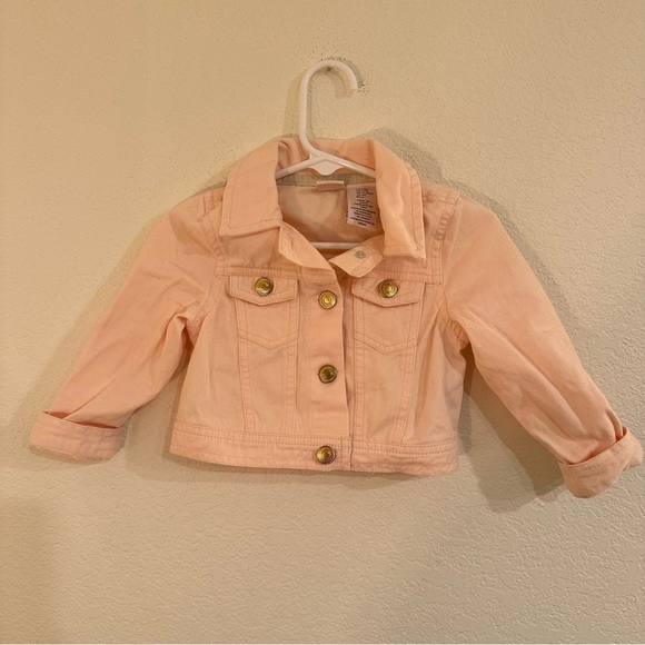 Catherine Malandrino Pink Jean Jacket, Embroidered Flowers, Size 24 months - Picture 2 of 5